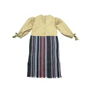 NEW Go to Hollywood Girl's Multicolor Striped Button Midi Shirt Dress 130 US 8